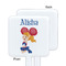 Cheerleader White Plastic Stir Stick - Single Sided - Square - Approval