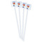 Cheerleader White Plastic Stir Stick - Single Sided - Square - Front