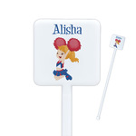 Cheerleader Square Plastic Stir Sticks - Double Sided (Personalized)
