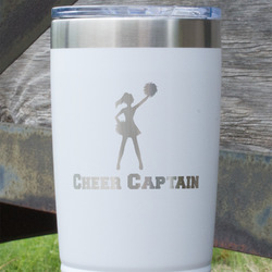 Cheerleader 20 oz Stainless Steel Tumbler - White - Single Sided (Personalized)