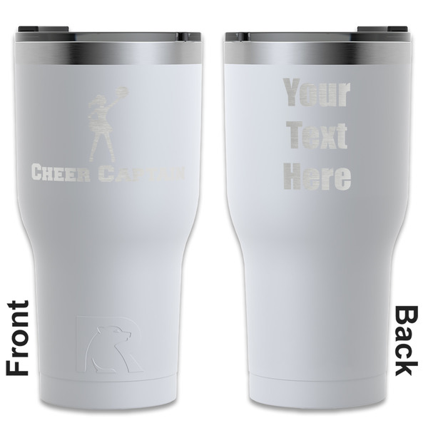 Custom Cheerleader RTIC Tumbler - White - Engraved Front & Back (Personalized)
