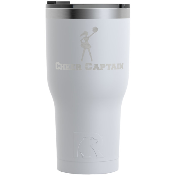 Custom Cheerleader RTIC Tumbler - White - Engraved Front (Personalized)