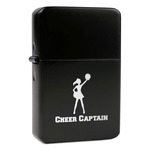 Cheerleader Windproof Lighter - Black - Single Sided & Lid Engraved (Personalized)