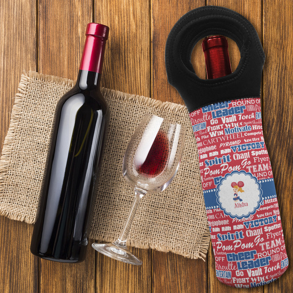 Cheerleader Wine Tote Bag - FLATLAY