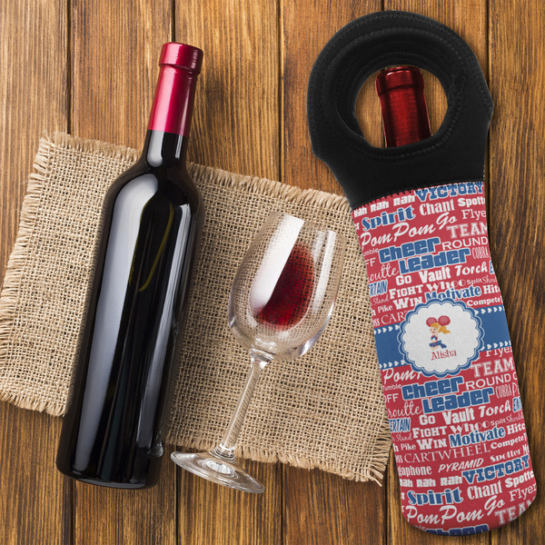 Cheerleader Wine Tote Bag - FLATLAY