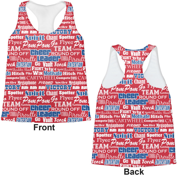 Cheerleader Womens Racerback Tank Tops - Medium - Front and Back