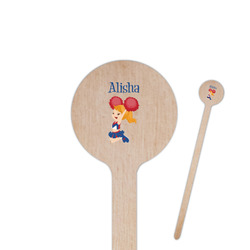 Cheerleader 7.5" Round Wooden Stir Sticks - Single Sided (Personalized)