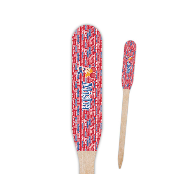 Custom Cheerleader Paddle Wooden Food Picks - Single Sided (Personalized)