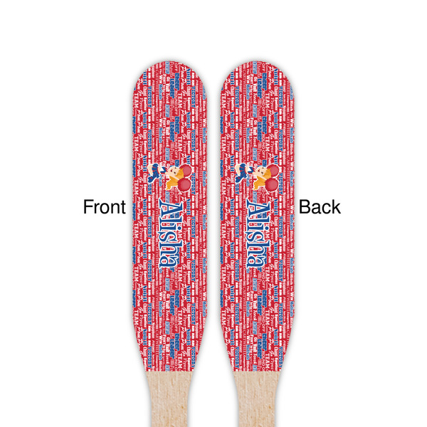 Cheerleader Wooden Food Pick - Paddle - Double Sided - Front & Back