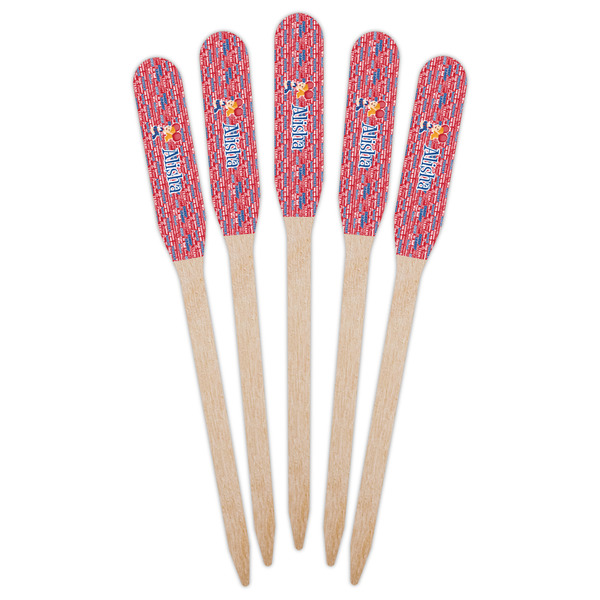 Cheerleader Wooden Food Pick - Paddle - Fan View