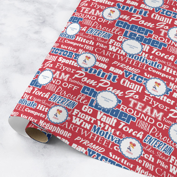 Custom Cheerleader Wrapping Paper Roll - Medium - Matte (Personalized)