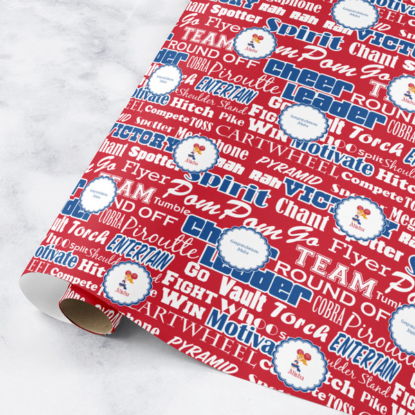 Custom Cheerleader Wrapping Paper Roll - Medium (Personalized)