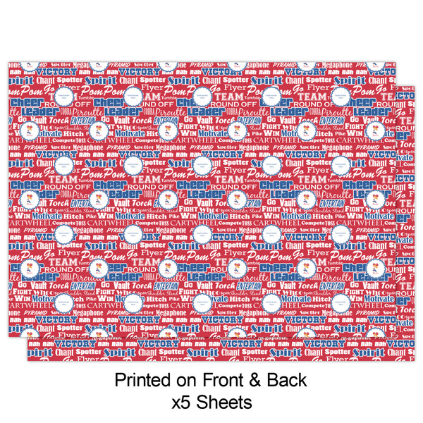 Cheerleader Wrapping Paper Sheet - Double Sided - Front