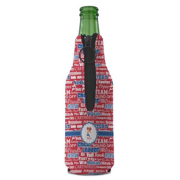 Cheerleader Zipper Bottle Cooler - BACK (bottle)