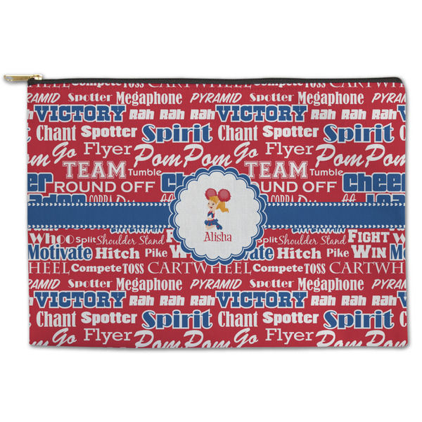 Custom Cheerleader Zipper Pouch - Large - 12.5"x8.5" (Personalized)