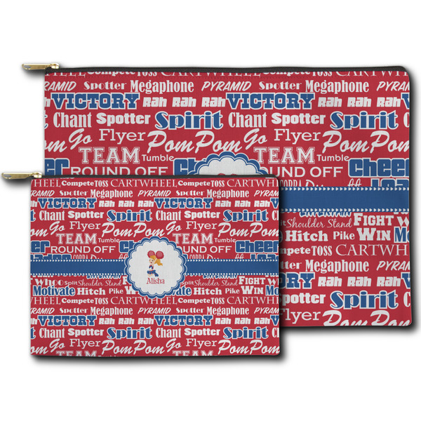 Cheerleader Zippered Pouches - Size Comparison