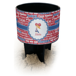 Cheerleader Black Beach Spiker Drink Holder (Personalized)