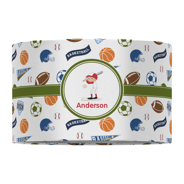 Sports 12" Drum Lampshade - FRONT (Fabric)