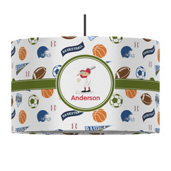 Sports 12" Drum Pendant Lamp - Fabric (Personalized)