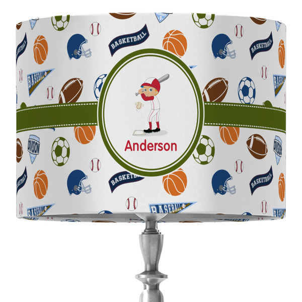 Custom Sports 16" Drum Lamp Shade - Fabric (Personalized)