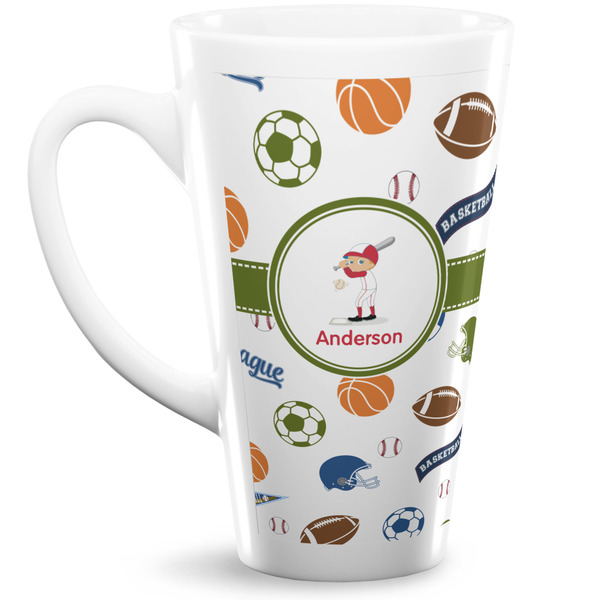 Custom Sports 16 Oz Latte Mug (Personalized)