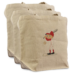 Sports Reusable Cotton Grocery Bags - Set of 3