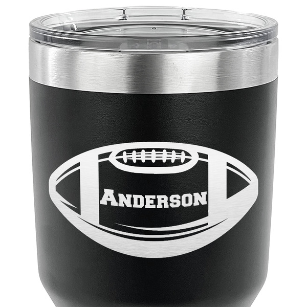 Sports 30 oz Stainless Steel Ringneck Tumbler - Black - CLOSE UP