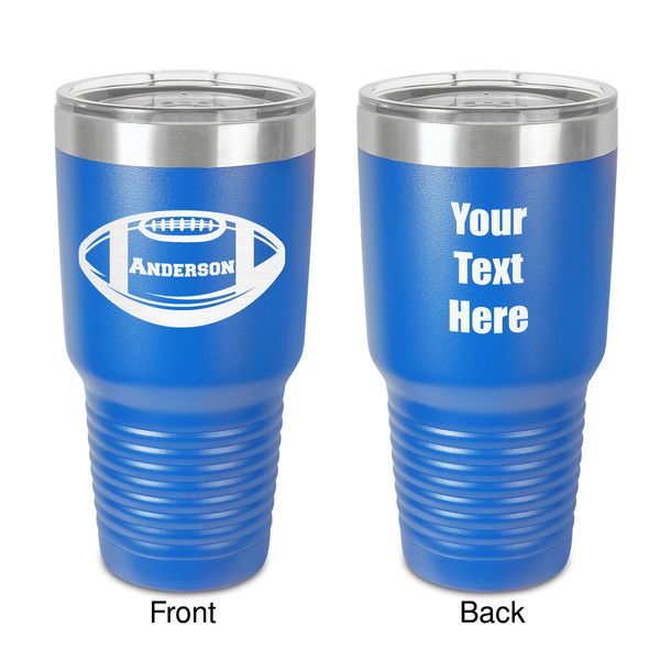 Custom Sports 30 oz Stainless Steel Tumbler - Royal Blue - Double-Sided (Personalized)
