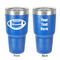 Sports 30 oz Stainless Steel Ringneck Tumbler - Blue - Double Sided - Front & Back