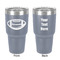 Sports 30 oz Stainless Steel Ringneck Tumbler - Grey - Double Sided - Front & Back