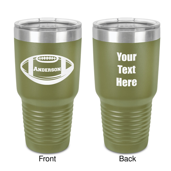 Custom Sports 30 oz Stainless Steel Tumbler - Olive - Double-Sided (Personalized)