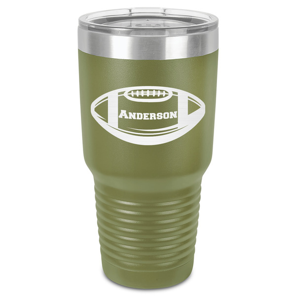 Custom Sports 30 oz Stainless Steel Tumbler - Olive - Single-Sided (Personalized)