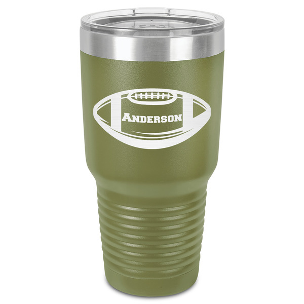 Custom Sports 30 oz Stainless Steel Tumbler - Olive - Single-Sided (Personalized)