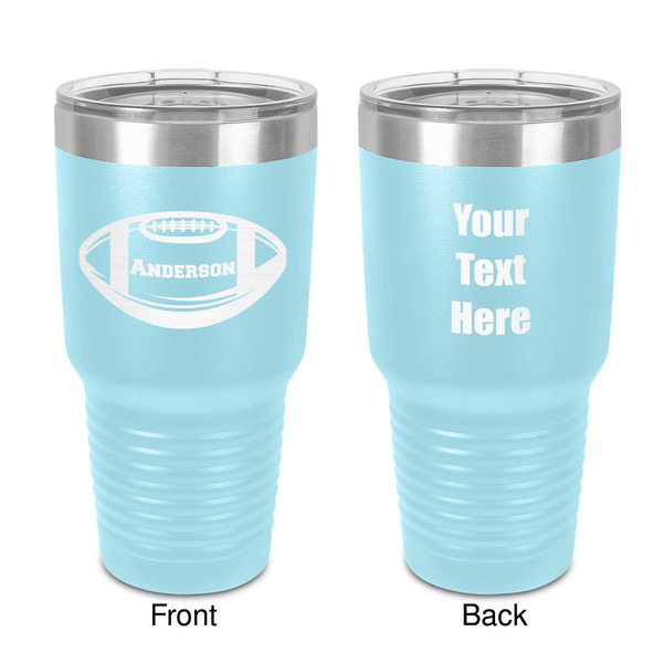 Custom Sports 30 oz Stainless Steel Tumbler - Teal - Double-Sided (Personalized)