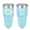 Sports 30 oz Stainless Steel Ringneck Tumbler - Teal - Double Sided - Front & Back