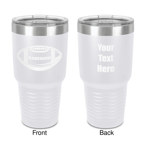 Custom Sports 30 oz Stainless Steel Tumbler - White - Double-Sided (Personalized)