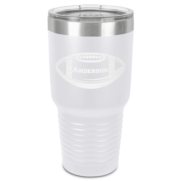 Custom Sports 30 oz Stainless Steel Tumbler - White - Single-Sided (Personalized)