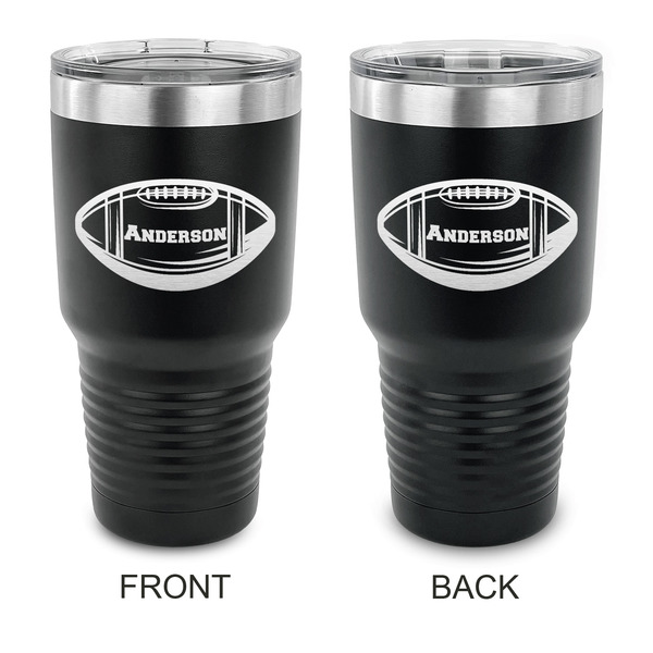 Custom Sports 30 oz Stainless Steel Tumbler - Black - Double Sided (Personalized)