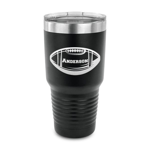 Sports 30 oz Stainless Steel Ringneck Tumblers - Black - FRONT