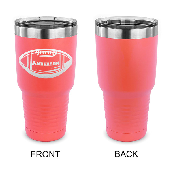 Sports 30 oz Stainless Steel Ringneck Tumblers - Coral - Single Sided - APPROVAL