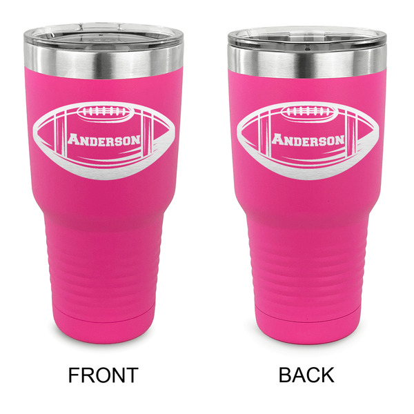 Custom Sports 30 oz Stainless Steel Tumbler - Pink - Double Sided (Personalized)