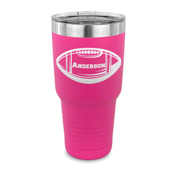 Custom Sports 30 oz Stainless Steel Tumbler - Pink - Single Sided (Personalized)