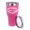 Sports 30 oz Stainless Steel Ringneck Tumblers - Pink - LID OFF