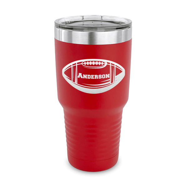 Custom Sports 30 oz Stainless Steel Tumbler - Red - Single Sided (Personalized)