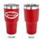 Sports 30 oz Stainless Steel Ringneck Tumblers - Red - Single Sided - APPROVAL
