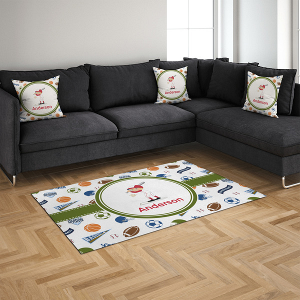 Sports 4'x6' Indoor Area Rugs - IN CONTEXT