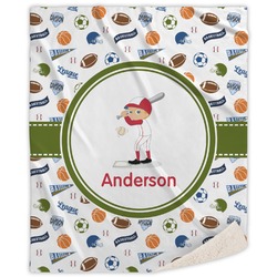 Sports Sherpa Throw Blanket (Personalized)