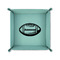 Sports 6" x 6" Teal Leatherette Snap Up Tray - FOLDED UP