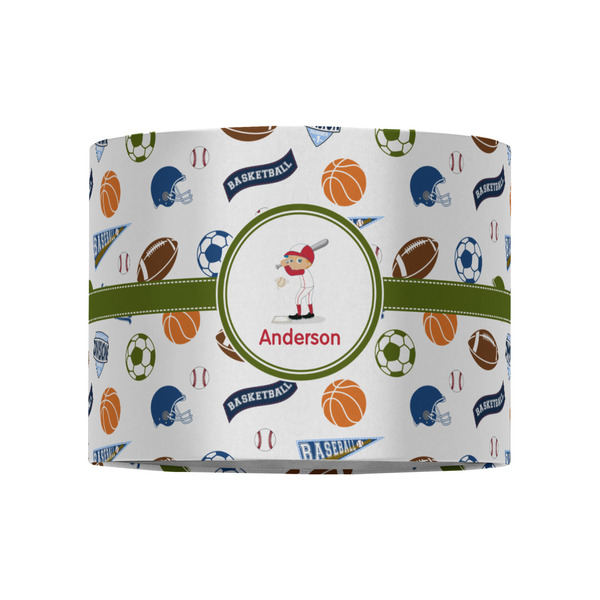 Sports 8" Drum Lampshade - FRONT (Fabric)