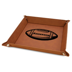 Sports 9" x 9" Leather Valet Tray w/ Name or Text